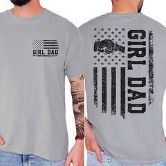 Girl Dad Cool Dads Club Patriotic American Flag Father’s Day T-Shirt