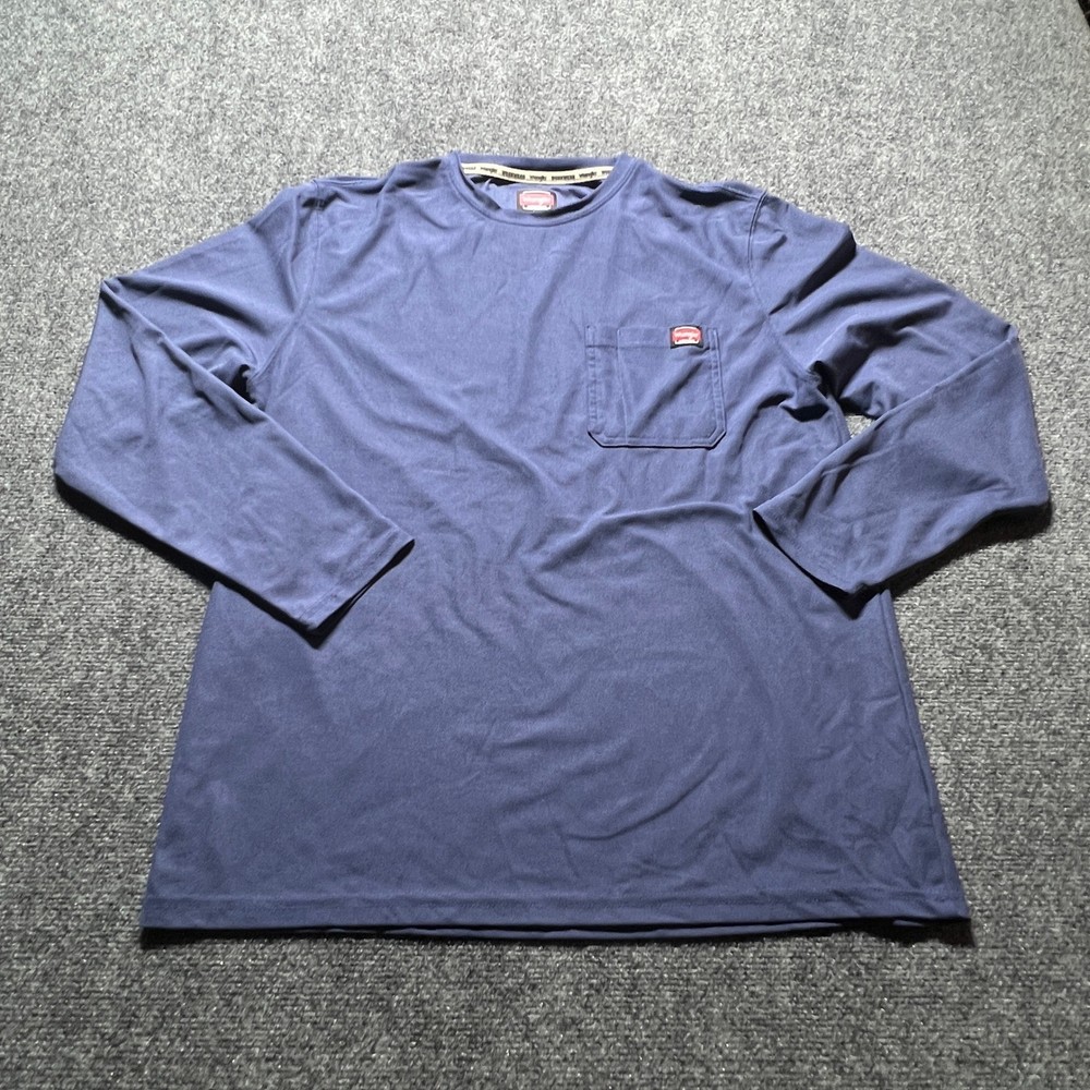 Wrangler Workwear Mens Blue Long Sleeve Pocket T-Shirt Size L WW55145