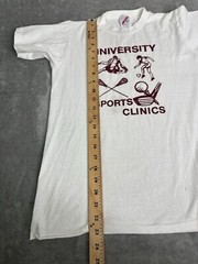 Vintage 80s University Sports Short Sleeve T Shirt Men’s Size Small White