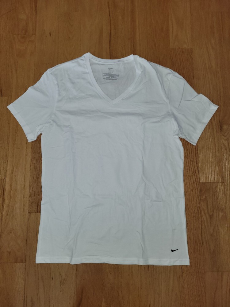 Nike Men’s Stretch Cotton V-Neck T- Shirt Undershirt, Choose Size/Color