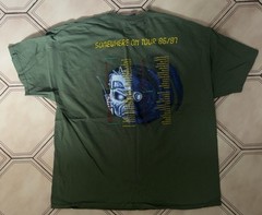 Iron Maiden Somewhere On Tour 86/87 T Shirt Olive Green 2XL Official Band Tee