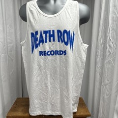 Death Row Records Men’s L White Muscle Tank Shirt Graphic On Both Sides