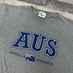 Vintage T-Shirt Australia Flag Graphic Print 90s Grey Mens Large