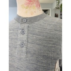 Goodfellow & Co Light Blue Henley Waffle Thermal Long Sleeve