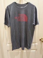The North Face Men’s L Gray Slim Fit Graphic Logo Crew Neck Short Sleeve Tee