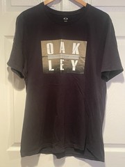 Oakley Men’s Black Graphic Logo Crew Neck Short Sleeve T-Shirt XL Regular Fit