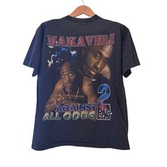 Vintage Tupac Shakur Rap T Shirt Against All Odds Size XL REPRINT