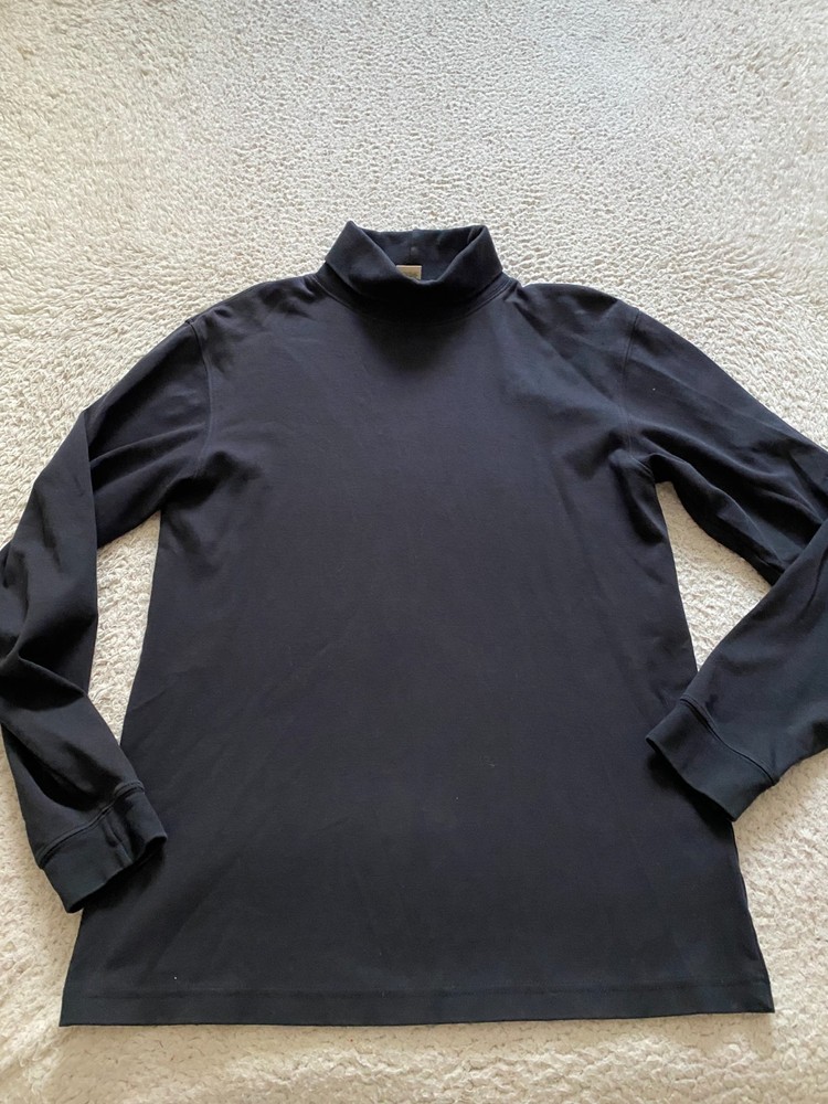 L.L. Bean Men Long Sleeve High Neck T-Shirt Black Size S