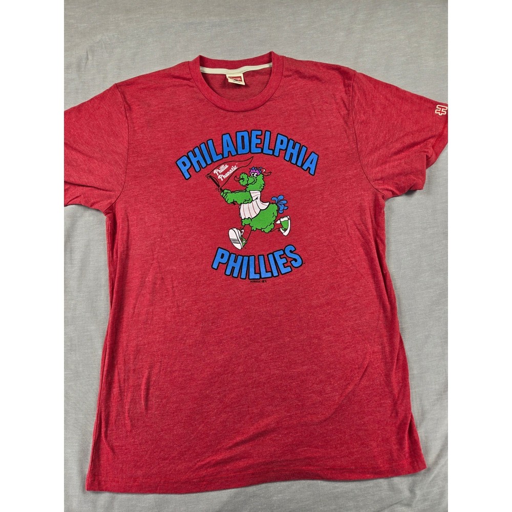 Homage Philadelphia Phillies Phillie Phanatic Red Tri-Blend T-Shirt Mens Large