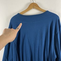 American Eagle Mens Y2K Long Sleeve T-Shirt XXL Turquoise Athletic Fit Logo 2013