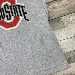 Ohio Stage T-Shirt Graphic Print Spell Out USA Grey Mens Large