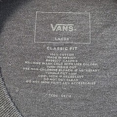VANS Shirt Adult Large Black Lightweight Casual Outdoors Rainbow Logo Mens