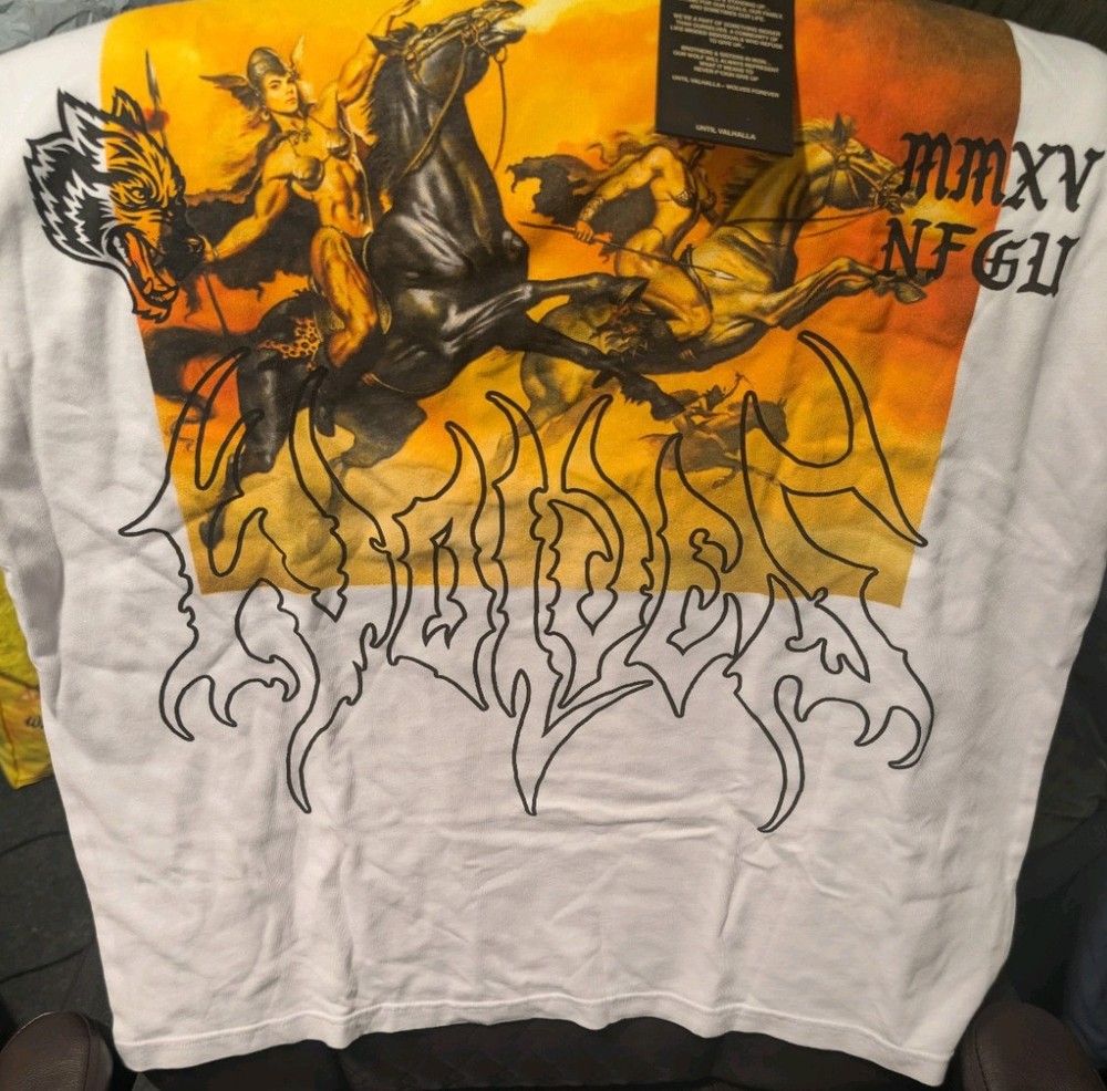 Darc Sport Until Valhalla Valkyrie White Graphic Shirt (NWT!) Medium 529/1000