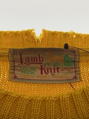 Other Brands 50s Hole-Proof Lamb Knit Sweater (Thick) Wool Yellow Solid Color