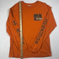 Harley Davidson I RODE THE DRAGON L Smoky Mtn Long Sleeve Y2K Orange Rare US129