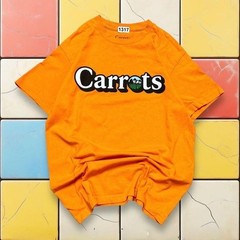 Y2K Carrots Orange Skater T Shirt Men Size M Cotton Short Sleeve Anwar Street