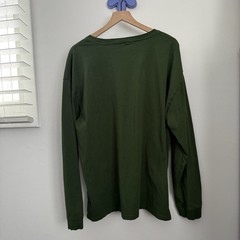Maggie’s Organics Men’s XXL Army Green Long Sleeve Shirt Cotton Sustainable