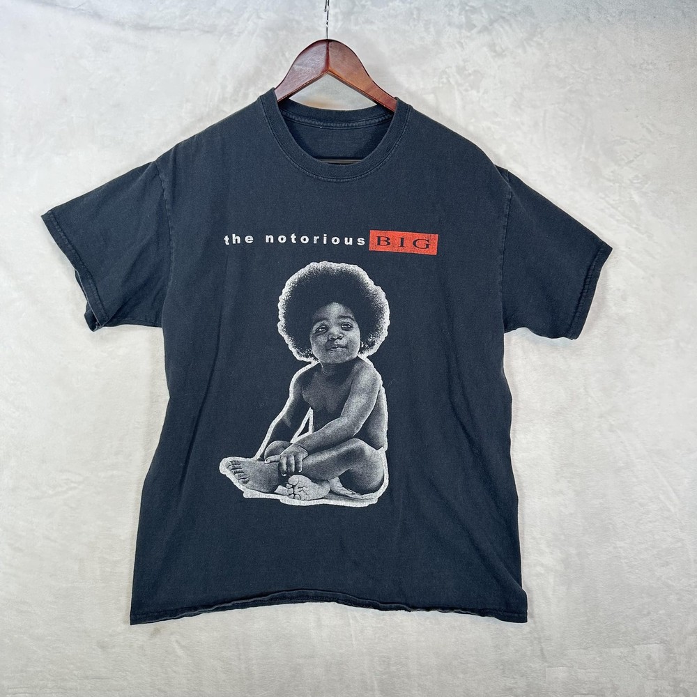 Notorious BIG Shirt Mens Large Black Ready To Die Baby Graphic Tee Hip Hop 90s