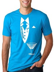 Bartender T-shirt Bar Club Restaurant Bartender Tee Shirt Tie T-shirt