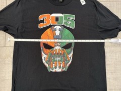 Miami 305 Mask Gritty Orange & Green South Florida T-Shirt Black XL