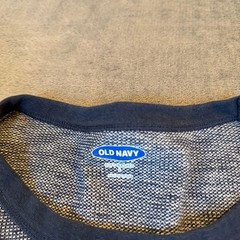 Old Navy Thermal Shirt Mens Large Navy Blue Marled Waffle Knit Long Sleeve
