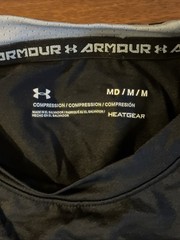 Under Armour Mens Shirt Medium Black Sleeveless Tank Top Compression HeatGear