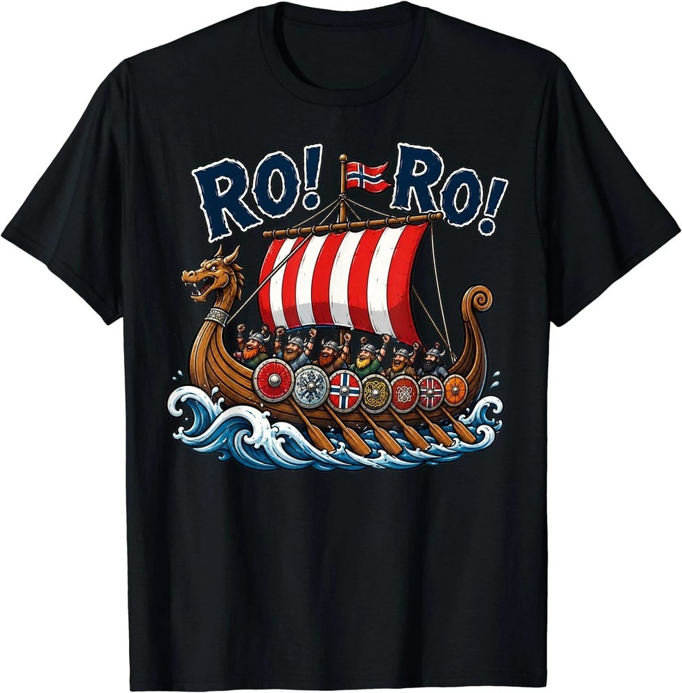 Retro Ro Ro Norway Viking Ship Soccer Norwegian Fan Tee T-Shirt