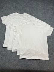 Set Of 5 Fruit Of The Loom T Shirt Men Large White Cotton Straight Hem Crew Neck