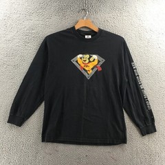 Aaa Shirt Top Mens XL Black Cotton Long Sleeve Graphic Print Crew Neck Pullover
