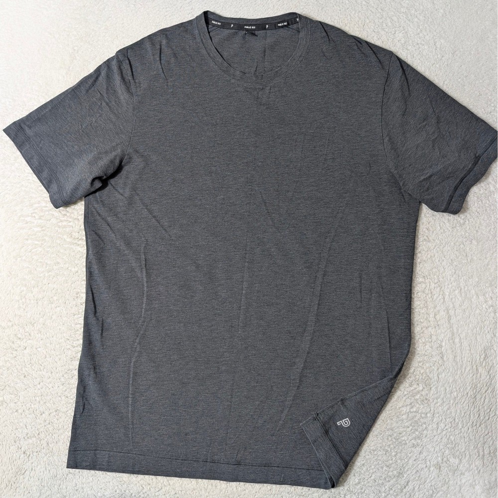 Public Rec Go-To Tee Mens L Charcoal Gray Stretch Pima Cotton Lyocell