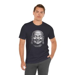Laughing Buddha Head T-Shirt | Happy Buddhist Zen Unisex Graphic Unisex Tee