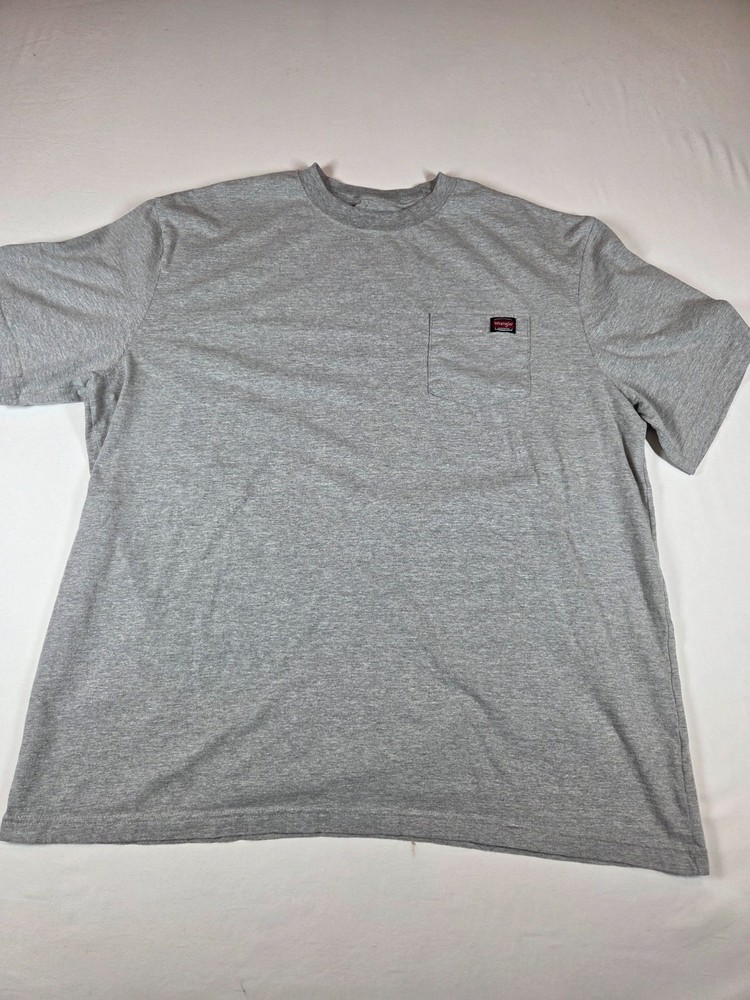 Wrangler Workwear Men’s 3XLT Gray Heavyweight Short Sleeve Pocket T-Shirt