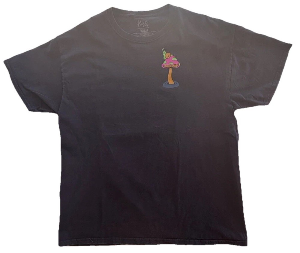 ALAB Mushroom Psychedelic Graphic T-shirt Men X-Large Xl Black Short Sleeve