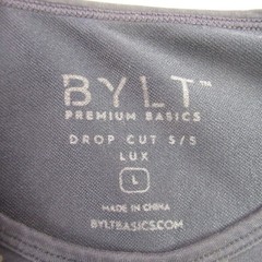 BYLT Shirt Mens Large Short Sleeve Crew Neck Outdoors Lightweight Casual Blue