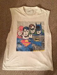 Vintage Style Justice League Sleveless T Shirt Arms Were Cut Size M By DC Comics