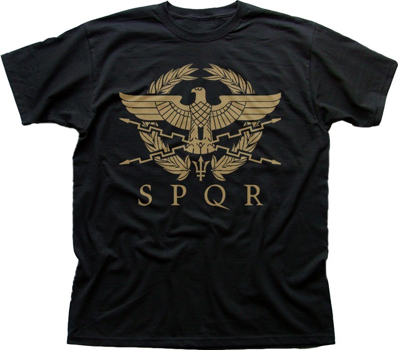 SPQR Roman Gladiator Imperial Golden Eagle Army printed t-shirt OZ9183
