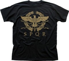 SPQR Roman Gladiator Imperial Golden Eagle Army printed t-shirt OZ9183