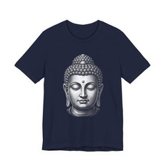 Buddha Head Grayscale T-Shirt | Spiritual Meditation Zen Graphic Tee Shirt