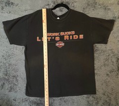 Vintage Harley-Davidson Work Sucks Let’s Ride T-Shirt, East Coast Quanitco, VA