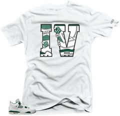 Shirt To Match Jordan Retro 4 Oxidized. The IV (Green) White Match Tees