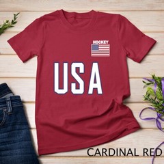 USA Flag Hockey Cool Pocket Equipment Top Gift Unisex T-shirt