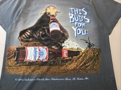 Vintage 90s Budweiser Anteater Anthill Double Sided T-Shirt T-Shirt XL Bud Beer