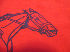 VINTAGE HOLLYWOOD PARK RACE TRACK HORSE JOCKEY THOROUGHBRED T SHIRT RED RARE HTF