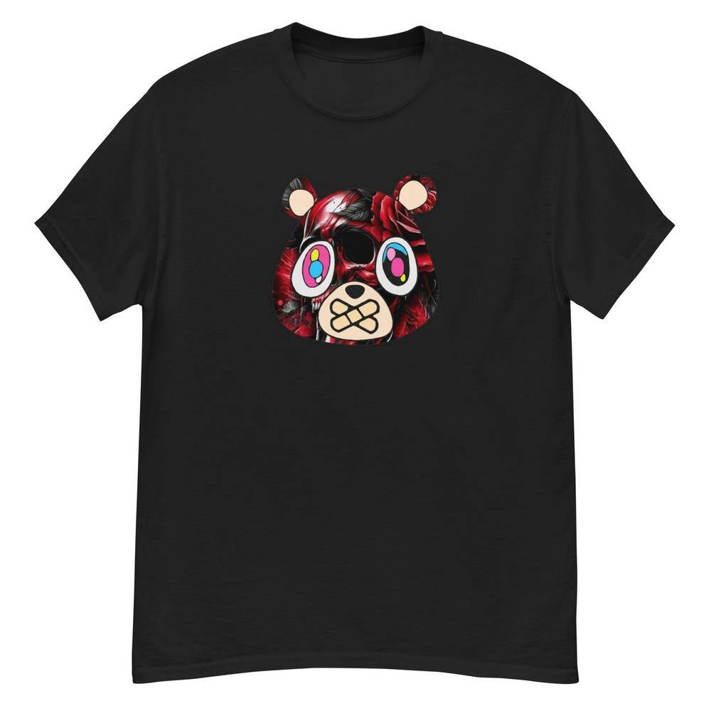 Red Rose Feather Skull Unisex tee