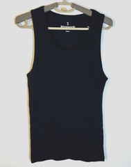 SQUIDHAUS Men’s Large Black Stretch Cotton Ribbed Scoop Neck Tank Top