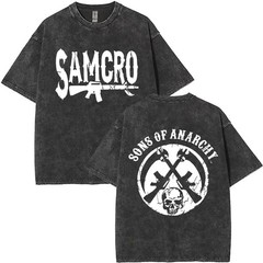 Sons Of Anarchy T-Shirts Washed Cotton SAMCRO Tees Unisex T-Shirts