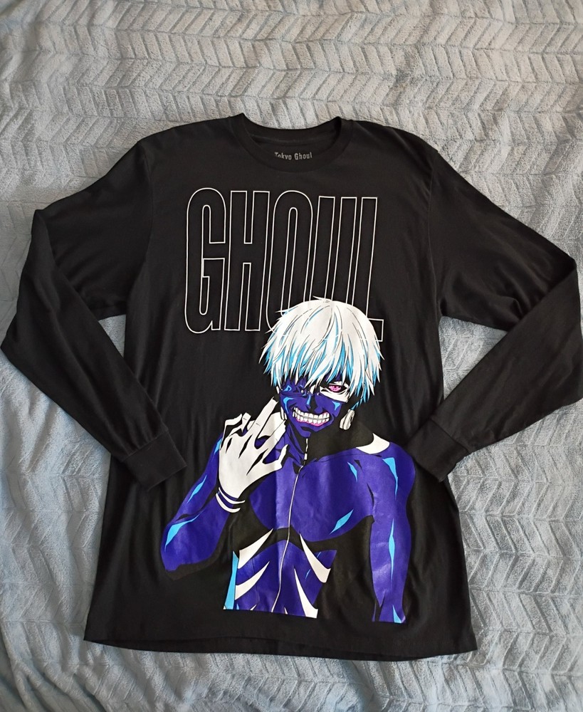 Funimation Tokyo Ghoul Ken Kaneki Black Long Sleeve Graphic T-Shirt Mens L