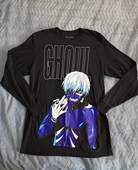 Funimation Tokyo Ghoul Ken Kaneki Black Long Sleeve Graphic T-Shirt Mens L