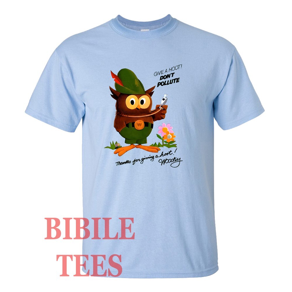 Give A Hoot! Don’t Pollute Woodsy Owl Men’s Light Blue Size S to 5XL