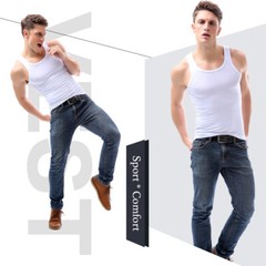 3-6 Mens 100% Cotton A-Shirt Tank Top Ribbed Undershirt Black White